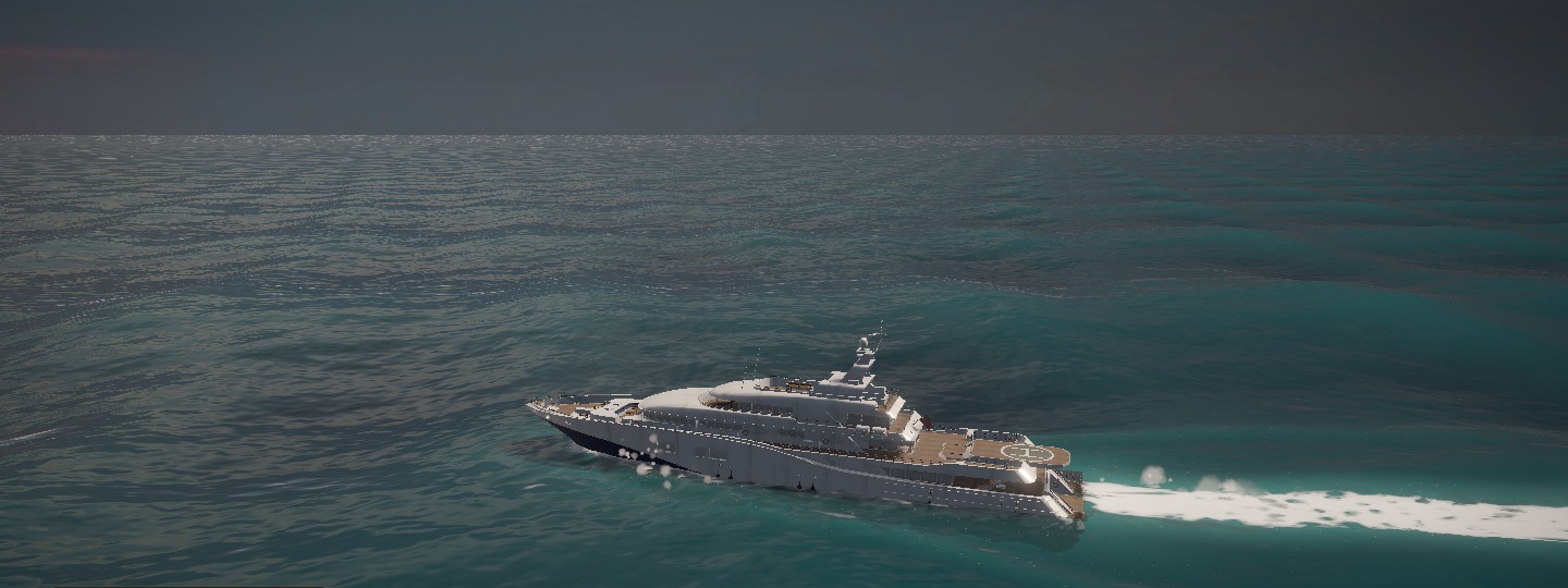 M/Y Aura Grand yacht shown in an interactive 3D viewer